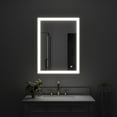 thumbnail image 2 of ANGELES HOME 24 x32 inch LED Bathroom Vanity Mirror with Lights, Lighted Vanity Mirror for Bathroom, Wall Mounted Makeup Mirror with Anti-Fog, Dimmer, Horizontal/Vertical, Matte Black, 2 of 14