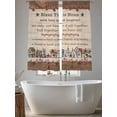 thumbnail image 6 of Sheer Curtains 72 Inches Long, Farmhouse Light Filtering Window Curtains for Living Room, Brown Country Star Berry Vintage Wood Grain Rod Pocket Voile Sheer Curtain Drapes, 52"W x 72"L, 2 Panels, 6 of 8