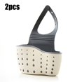 thumbnail image 1 of Kitchen Basket Sink Drain Rack Strainer Bathroom Storage Container Thickened Sink Sponge Storage and Drainage Rack beige 2pcs, 1 of 6