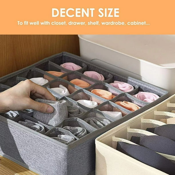 Paquete de 2 cajas organizadoras para ropa interior y otros accesorios pequenos divisores de cajones plegables de 24 celdas para almacenamiento de zapatos Walmart en linea