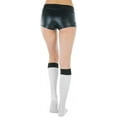 thumbnail image 2 of ToBeInStyle Women's Opaque Knee High Socks w/ Contrasting Band - White/Black, 2 of 7