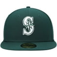 thumbnail image 2 of Men's New Era Green Seattle Mariners White Logo 59FIFTY Fitted Hat, 2 of 5