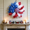 thumbnail image 6 of AZXY 15.7 Inch Patriotic Wreath, Red White Blue Sunflower Burlap Wreath with Star Accents, Rustic Americana Decor, 6 of 7