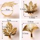 thumbnail image 2 of Granjero Gordo Anillo de servilleta de hoja de metal con forma de ginkgo dorado, anillo de servilleta de hoja de ginkgo dorado, decoración de mesa para bodas, hoteles, restaurantes, 12 piezas, 2 of 3