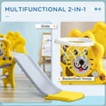 thumbnail image 3 of Qaba 2 in 1 Toddler Slide for Indoors with Basketball Hoop, Yellow, 3 of 9