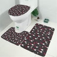 thumbnail image 2 of Dark Gray Christmas Gnome Pattern Bathroom Rugs Sets 3 Piece,Toilet Cover Set,Absorbent Non Slip Bathroom Mats Sets with U-Shaped Contour Rug Toilet Rug Set, 2 of 5