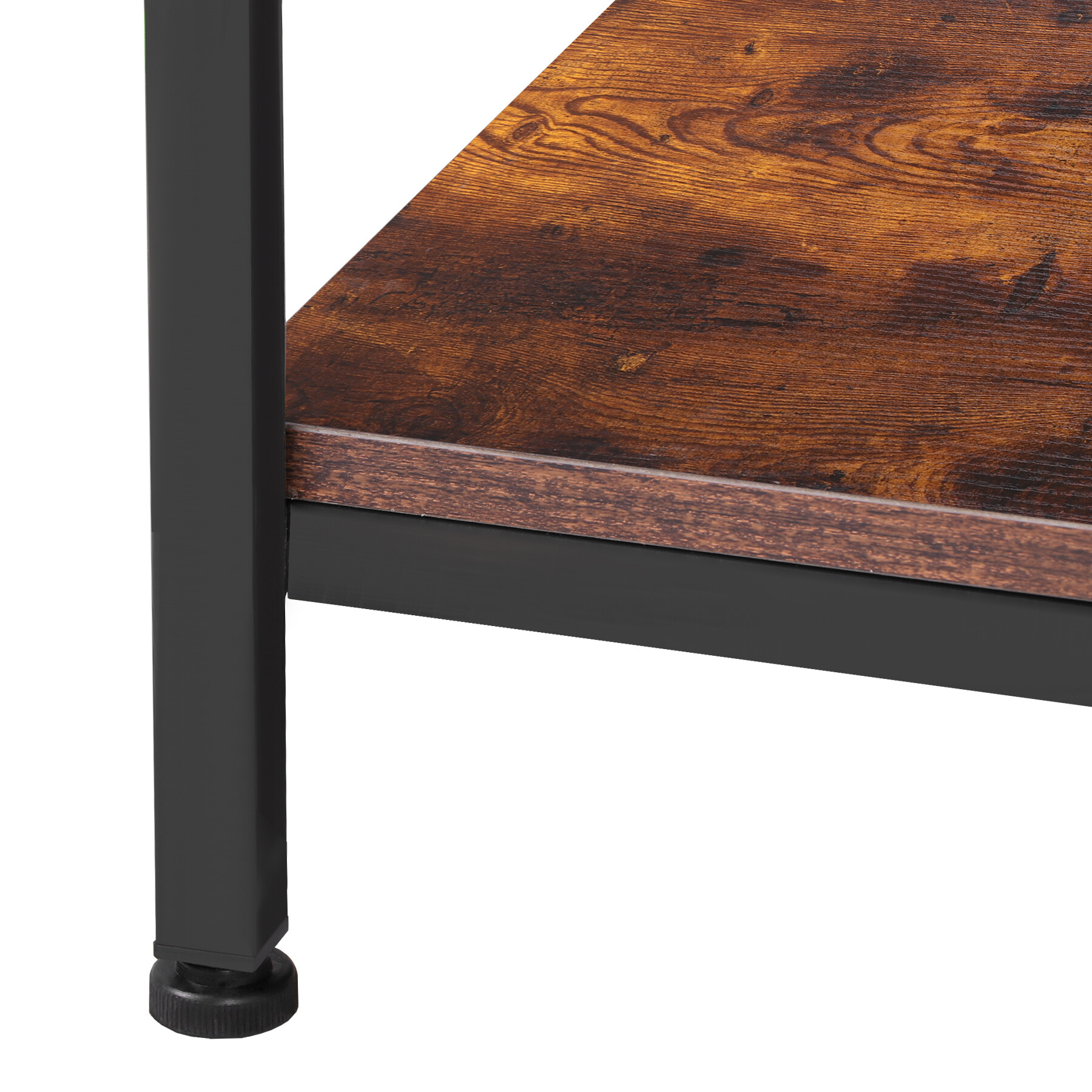 ZENY Modern Rectangle 2-Tier Coffee Table for Living Room Wood Frame, Brown