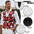 thumbnail image 6 of Yuyamidu Red Heart Men's Classic Slim Fit Dress Vest Formal Wedding Prom Tuxedo Suit Vest with Pocket Lightweight Valentine's Day Love Waistcoat Size M, 6 of 7