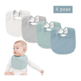 thumbnail image 2 of Baberos Impermeables Para Bebe  4 Piezas Belug Azul, Gris, Verde y Blanco, 2 of 5
