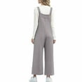 thumbnail image 5 of Gray Brunch Trousers Pants for Women Fall Summer Loose Fit Overall Flare Wide Leg Straight Leg Basic Long Bootcut Leg Overalls Trousers Pants One Piece Ladies 2025 XXL, 5 of 8