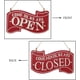 thumbnail image 3 of Letrero abierto y cerrado para puerta de negocios, decoración de doble cara reversible, letrero de madera para colgar en la tienda (rojo), 3 of 5