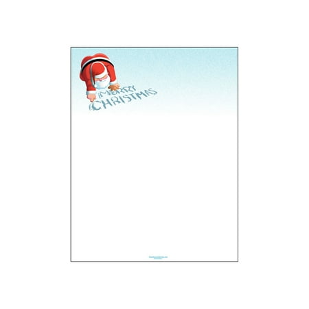- Merry Christmas Letterhead - 80 Sheet Per Pack - Santa Writes In Snow Holiday Theme Stationery