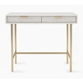 thumbnail image 4 of White Two-Drawer Office Desk with Metal Frame - Compact Workstation Table with Storage Drawers - Ideal for Home, Study or Bedroom - Color: White, 4 of 5