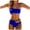 Blue, variant on Women's One Shoulder Bikini Sets Sexy High Waisted Cutout Swimsuit Ladies Push Up Two Piece Bathing Suits (Black, L)