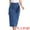 Jean Blue, variant on DARING DIVA Women's Denim Front Slit Zipper Bodycon Midi Jean Skirt XS Dark Blue