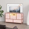 thumbnail image 2 of Jojoka Pink 47.4"L X 14.4"W X 29.7"H Wooden LED Light TV Stand with Drawers, 2 of 9