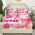 thumbnail image 3 of Erosebridal Butterfly Flower Bed Sheets Set Queen Size,Music Theme Bedding Sets Queen Size,Pink Lips Bed Sheets Queen,Super Cozy Melody Room Decor,4-Piece, 3 of 7