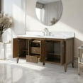 thumbnail image 5 of Vanity Art 60" Bathroom Vanity with Sink, Freestanding Storage Cabinet with Engineered Marble Top, Flip Down Tray, Drawer, and Shelve, 5 of 6