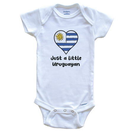 

Just A Little Uruguayan Uruguay Flag Heart Baby Bodysuit