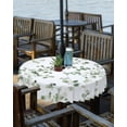 thumbnail image 2 of Fsddascl Sage Green Botanical Outdoor Tablecloth - 54 Inch Round Dining Table Cover, Eucalyptus Sprigs Watercolor Waterproof Outdoor Table Cloth with Umbrella Hole & Zipper for Picnic/Patio/Party, 2 of 7