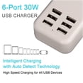 thumbnail image 3 of 6 Port 30W USB Wall Charger Multi-Port AC Power Adapter for USB-Powered Devices, 3 of 6