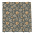 thumbnail image 2 of Ambesonne Circle Shower Curtain, Lines Abstract Motifs Print, 69"Wx75"L, Dark Mustard, 2 of 4
