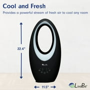 LivePure LP1700FAP Bladeless Auto-Duster, Oscillating Fan w/Filter, Graphite