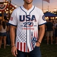 thumbnail image 2 of LEKWK 250Th Anniversary USA Shirts for Men V Neck Breathable American Flag T-Shirt Short Sleeve Loose 4Th of July Shirt 250 Years Birthday Patriotic Tops, 2 of 9