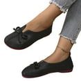 thumbnail image 5 of Black Women'S Flat Shoes Soft Soled Round Toe Closed Toe Ankle Wrapping Pumps Bow Tie Detail Casual Comfortable For Everyday Wear Slip On Style Size 36, 5 of 8
