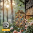 thumbnail image 6 of Solar Lantern Mexican talavera ceramic tile seamless Ethnic folk ornament Italian Garden Hanging Lantern Waterproof Solar Powered Lighting Outdoor Lamp for Deck Yard Camping Patio Decor, 6 of 7