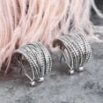 thumbnail image 2 of Mytys Two Tone Earrings for Women Gold Silver Rose Gold Crossover Cable Half Hoop Statement Designer Stud Earrings, 2 of 5