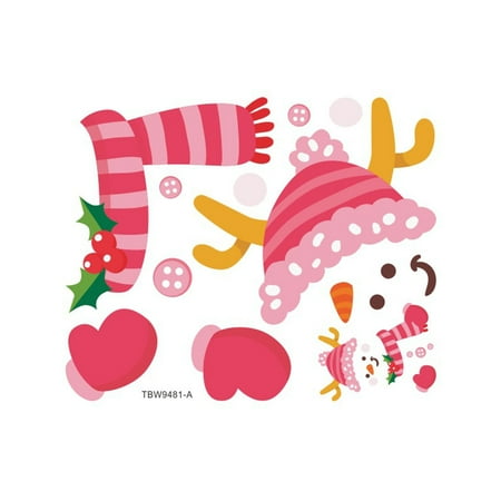 

JULYING Cartoon Snowman Christmas Window Clings Decals Refrigerator Magnets Cabinets Funny Stickers for Xmas Holiday Home Office Decorations