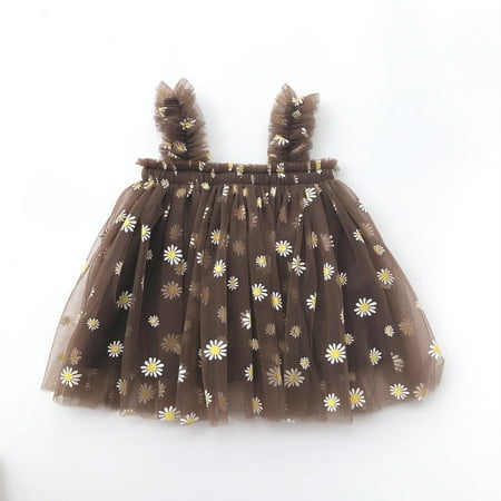 

Gotyou Girl s Toddler Mesh Princess Dress Daisy Floral Layered Tulle Dress Elastic Outfits Dresses