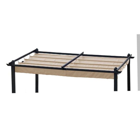 Replacement Canopy Top Cover Fabric for 13 x 10 Ft Outdoor Patio Retractable Pergola Sun-shelter Canopy-Khaki