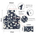 thumbnail image 7 of Pioneer Flower Floral Print Pattern Apron-Garden Aprons for Women with Pockets-Cotton Linen Waterproof Kitchen Cooking Gardening Aprons Adjustable for Kitchen,Cooking,BBQ and Salon 33x27 Inch, 7 of 7