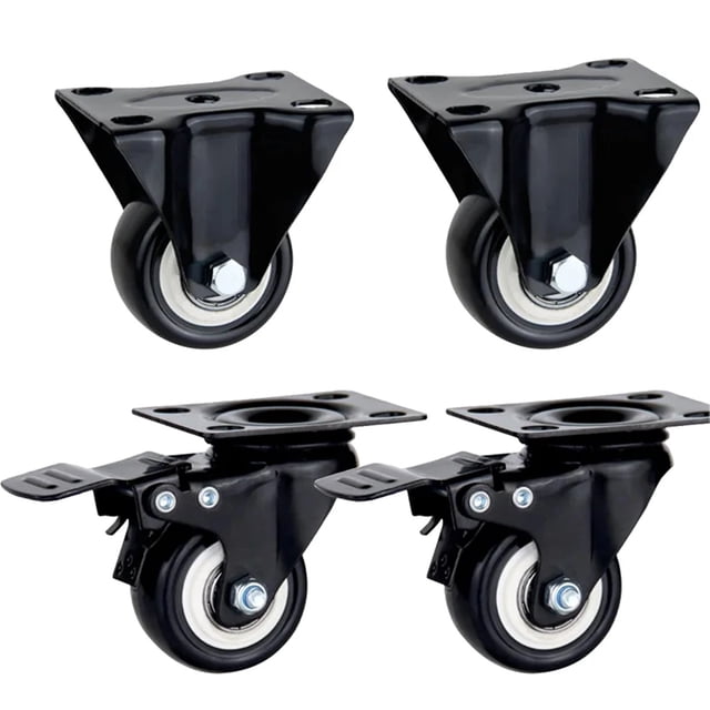 Roulettes Robustes Roues en Caoutchouc Rouleaux pour Meubles Roue Roulettes Roulettes 360 Degrés Roue Roulettes Industrielles avec Frein Bureau, Facile à Utiliser