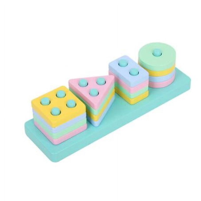 Bloques de construcción de madera Montessori para niños juguetes educativos de aprendizaje temprano rompecabezas de combinación de colores para niños de 1 2 y 3 años