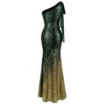 thumbnail image 2 of Angel-fashions Women's Asymmetric Ribbon Gradual Sequin Mermaid Prom Dress, 2 of 7