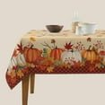 thumbnail image 4 of Fall Pumpkin Tablecloth 54×54 Inch Square Harvest Thanksgiving Table Cloth Water-Resistant Spill-Proof Washable Fabric Table Cover for Kitchen Dining Party Picnic Indoor Outdoor, 4 of 6