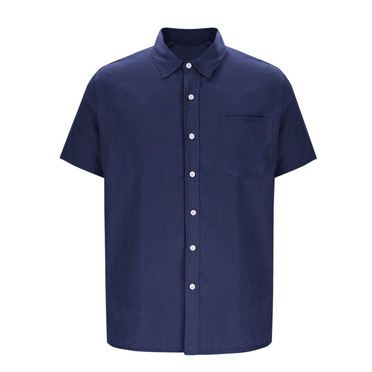knee length dresses for ladies Big & Tall Short Sleeve Button-Down Linen Shirt