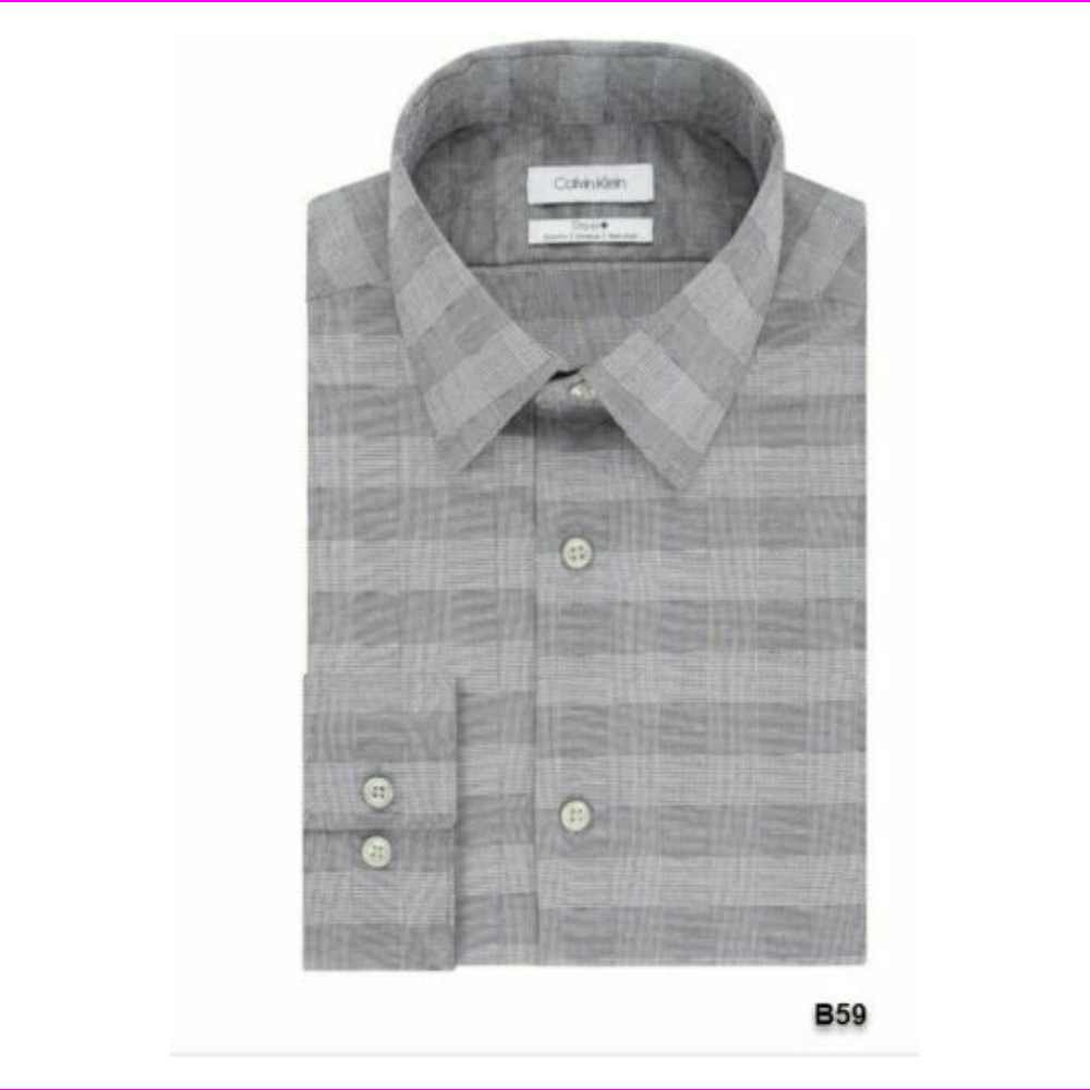 Non-Iron Dress Shirt,Blue Plaid 