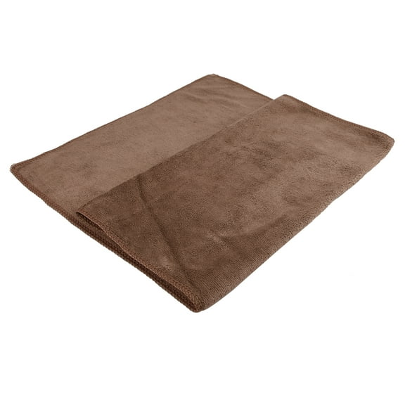 Unique Bargains Brown 300gsm Microfiber Cleaning Cloth Absorbent Car Home Washing Towel 33 x 65cm for Car