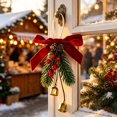 thumbnail image 2 of Christmas Door Handle Hanging Ornament, Festive Xmas Door Knob Hanger, Seasonal Wreath‑Style Decor for Front Door & Home Entryway, Rustic Farmhouse Christmas Tree Decorations 1Pc,Red, 2 of 6