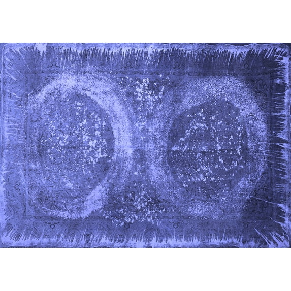 Ahgly Company Indoor Rectangle Persian Blue Bohemian Area Rugs, 2' x 5'