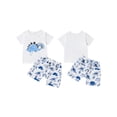 thumbnail image 2 of Suagox Baby Boys Summer Outfits Dinosaur Embroidery Short Sleeves T-Shirt and Elastic Shorts Set for 2 Piece Clothes Set for 0-24 Months And 2-3 Years Old, 2 of 10