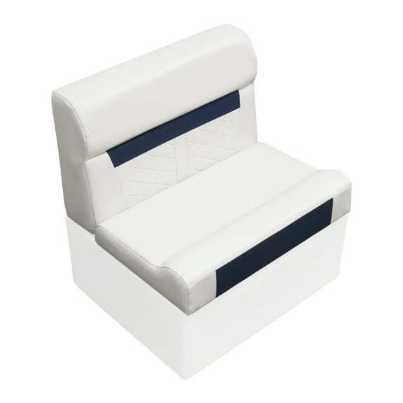 Wise DLX95-1904 DLX Series 28" Pontoon Bench Cushion Set - White / Mariner Blue