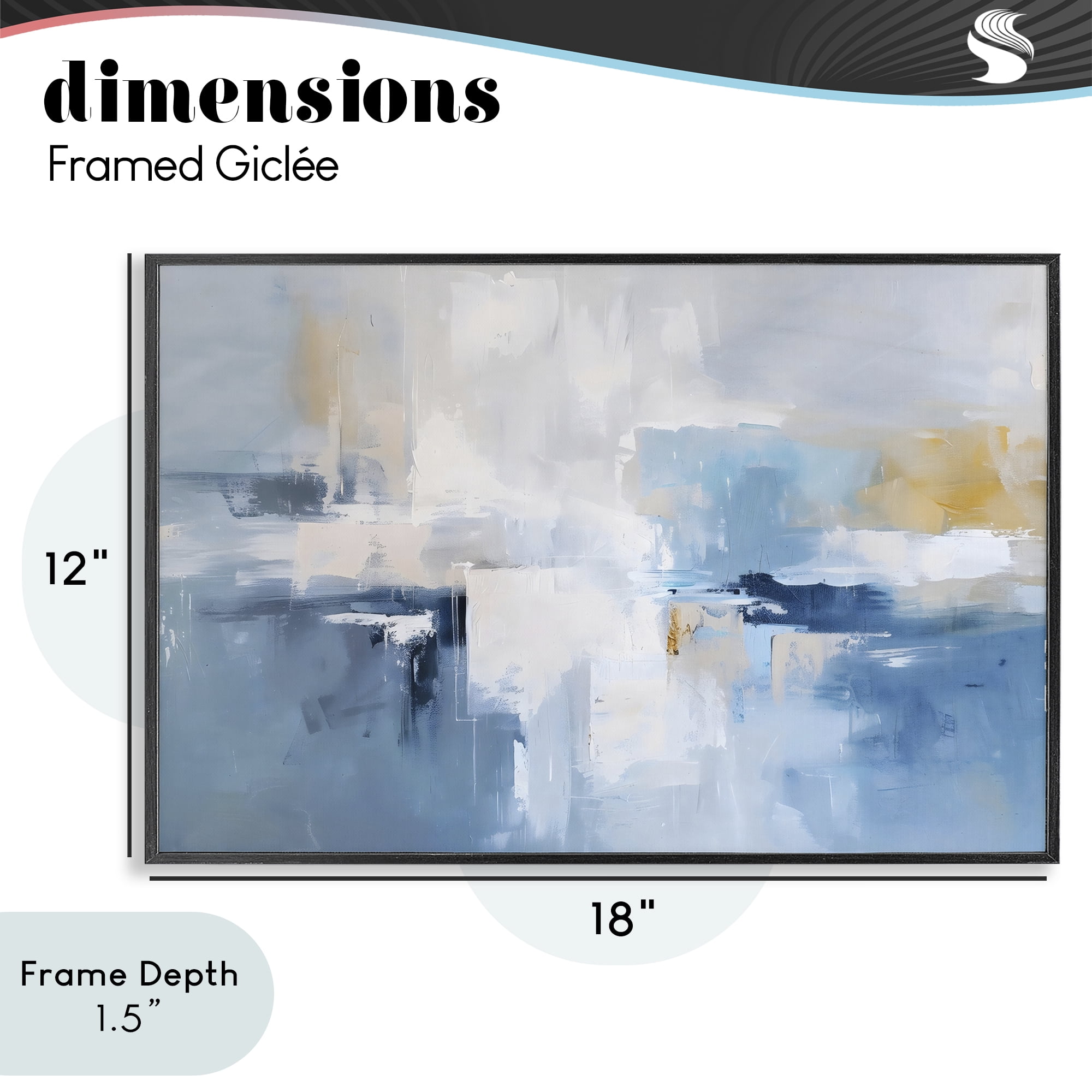 Stupell Industries Blue Sea Mist Horizon Black Framed Giclee Art, design by Creative Studio