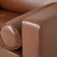 thumbnail image 6 of GDF Studio Hixon Contemporary Faux Leather Tufted Club Chair with Bolster Pillows, Cognac Brown and Espresso, 6 of 9