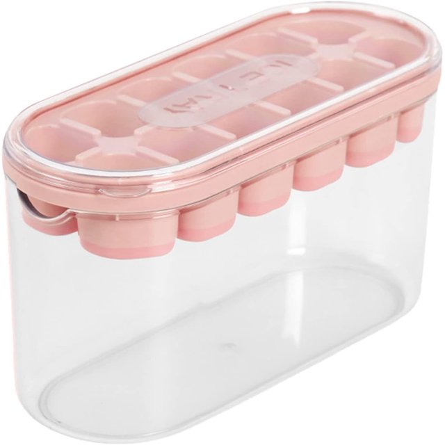 Ice Cubes Trays with Lids Plastic Ice Cubes Trays Round Ice Trays for Freezer with Lid and Bin Silicone Silicone Ice Cube Trays with Lids Ice Cube Molds Round Ice Cube Trays Circles for Coffee