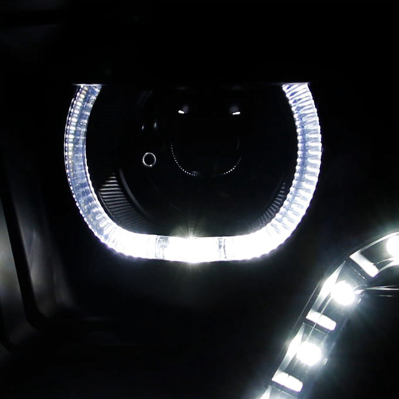 AKKON - For 2009-2018 Dodge Ram 1500 2500 3500 LED Projector Angel Eye Black Smoke Headlights Headlamps